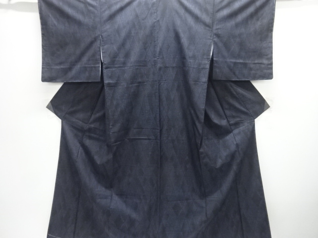 JAPANESE KIMONO / UNUSED DORO OSHIMA TSUMUGI / WOVEN GRID 